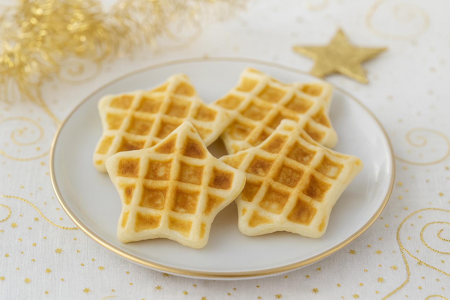 Gaufres feuilletées étoilées : apéritif festif et raffiné