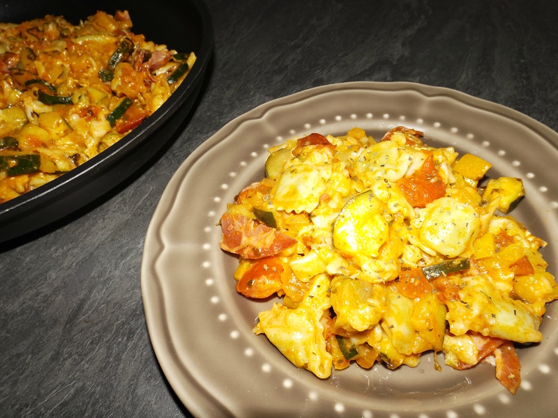 Ravioles poêlées à l&rsquo;italienne (courgette, gorgonzola et coppa)