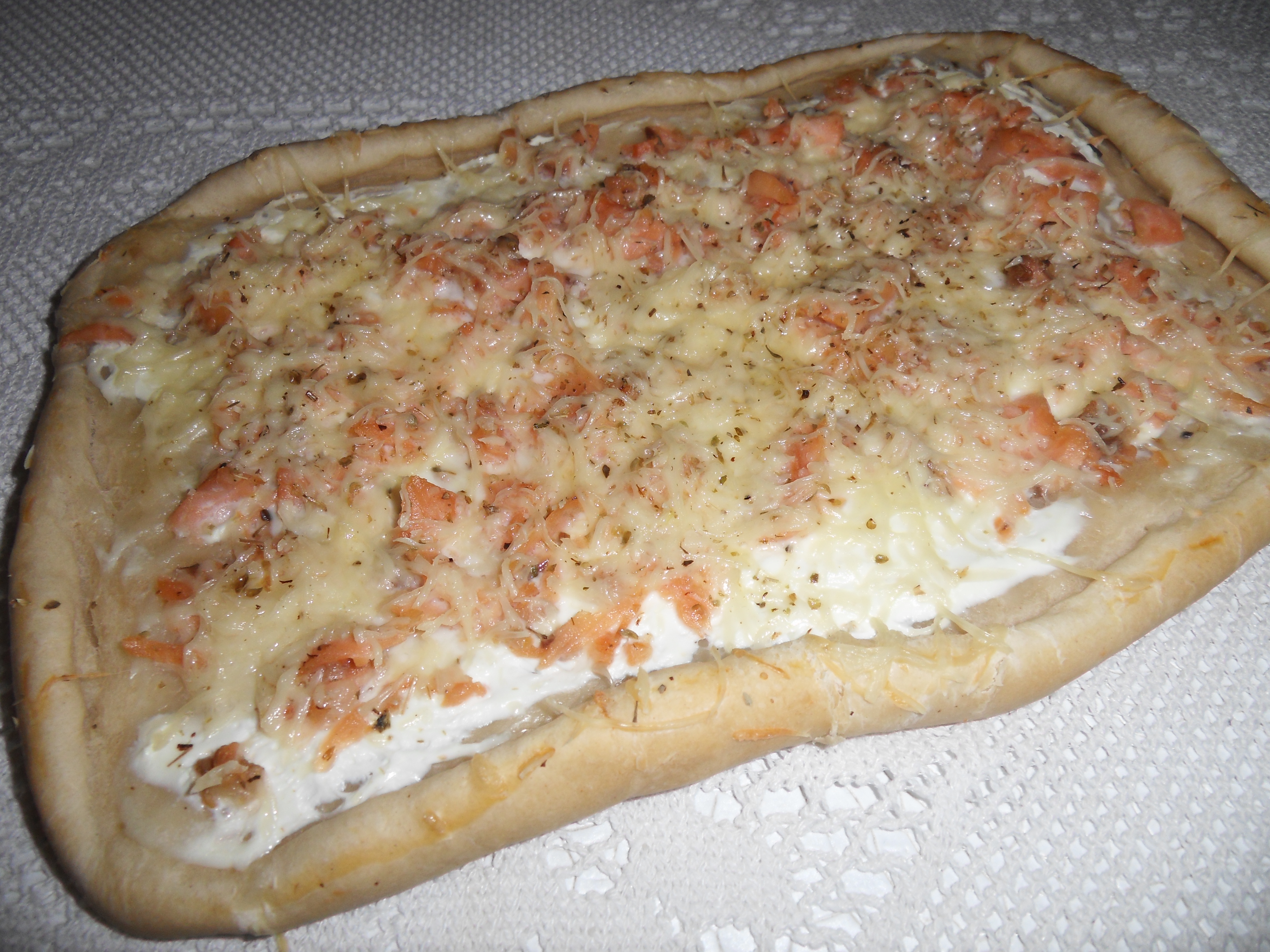 Pizza blanche à la truite fumée (avec ou sans Thermomix)