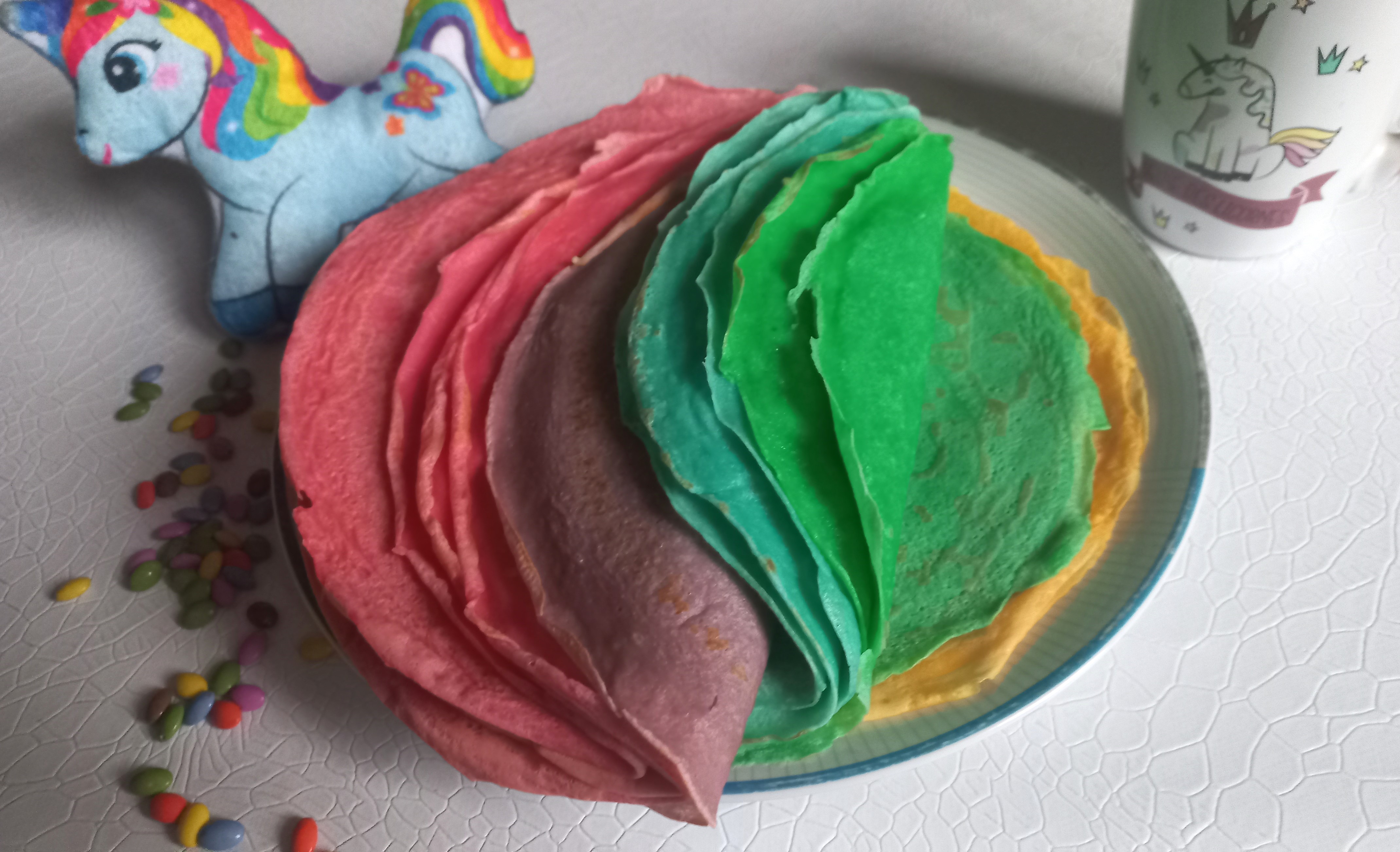 Crêpes arc-en-ciel (avec ou sans Thermomix)