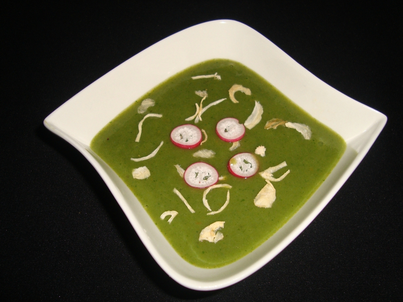 Soupe de fanes de radis