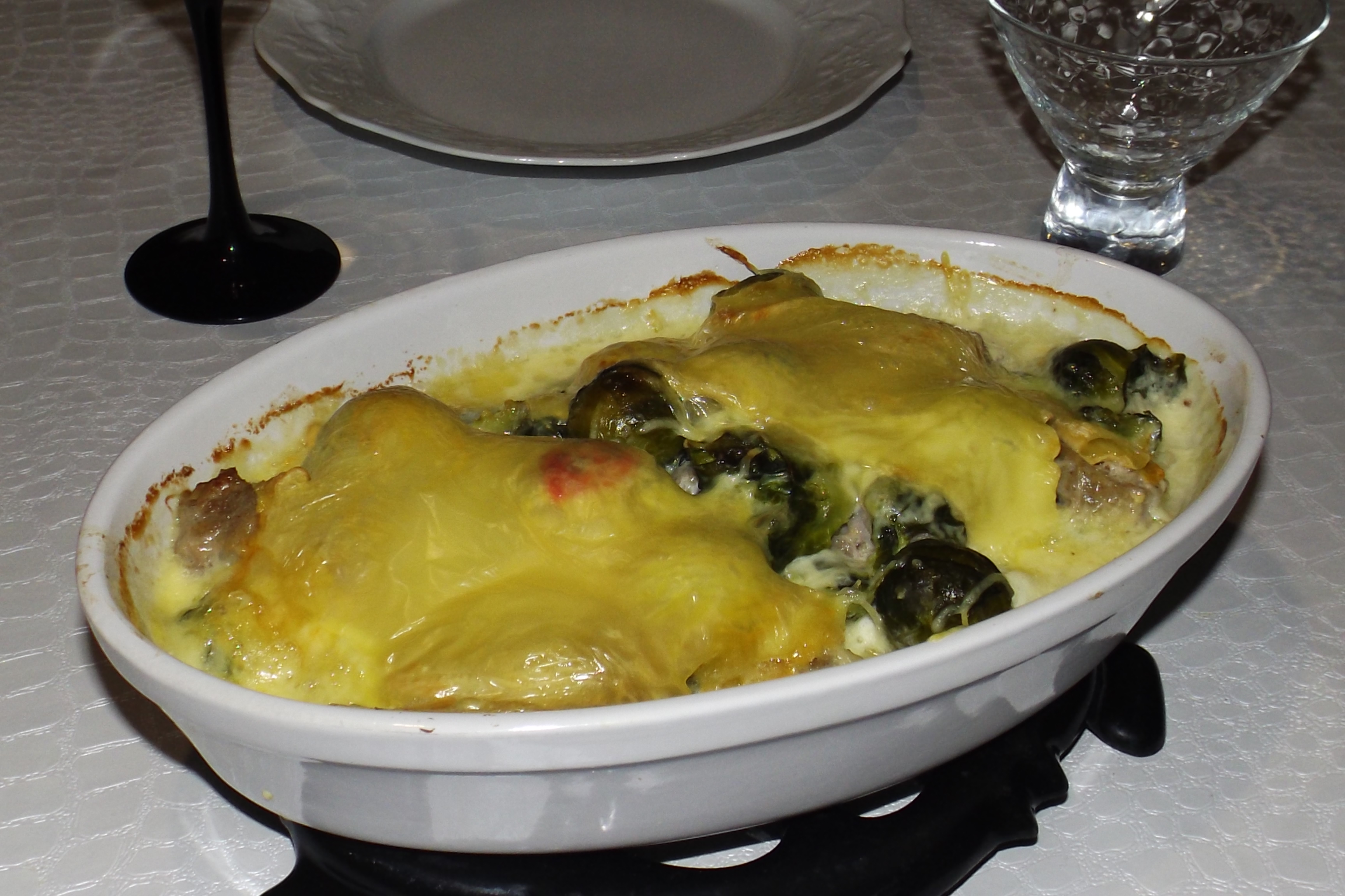 Gratin de choux de Bruxelles à la savoyarde