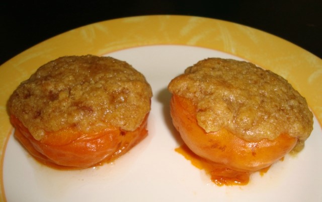 Abricot au four façon crumble