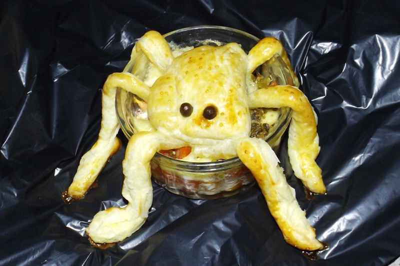 Ramequins Araignée de tomate, mozzarella et poivron gratinés