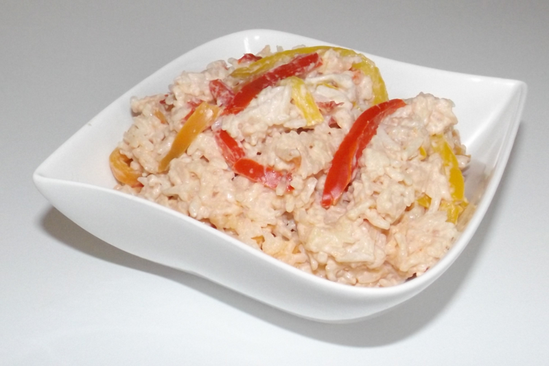 Riz aux 3 poivrons et à la sauce barbecue