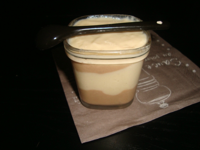 Crème marbré façon « danette » Vanille/Chocolat au Caramel