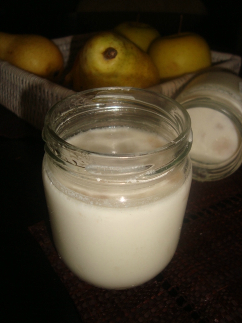 Yaourt à la poire et à la liqueur de poire William