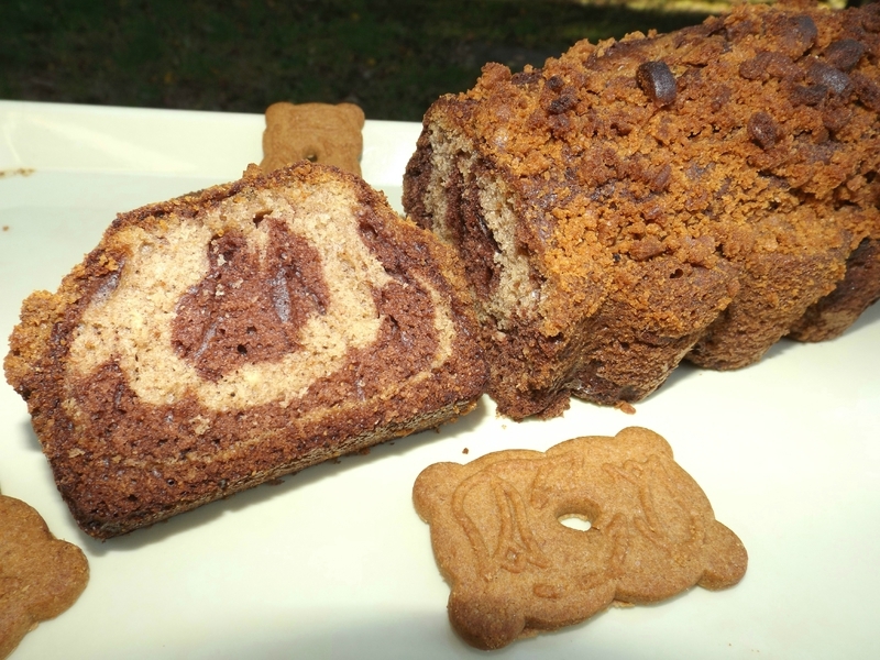 Crumble-cake marbré choco/spéculoos