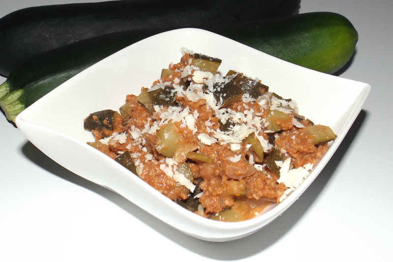 Courgettes à la bolognaise
