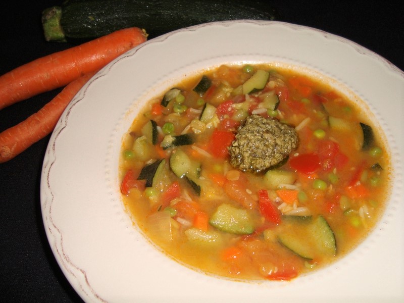 Minestrone au riz basmati et légumes secs (recette Veggie)