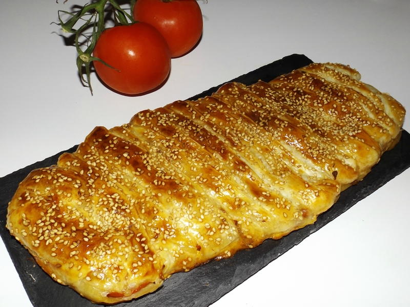 Tresse feuilletée à la Caponata d&rsquo;aubergine et aux tomates