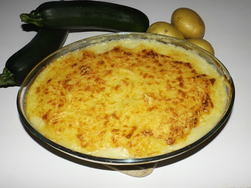 Parmentier de courgettes et lardons (simple)