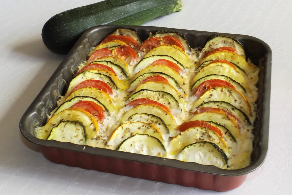 Tian de courgettes et tomates à la mozzarella