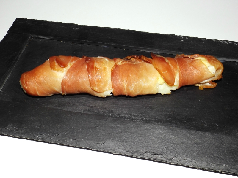 Cabillaud au société crème en papillote de jambon cru