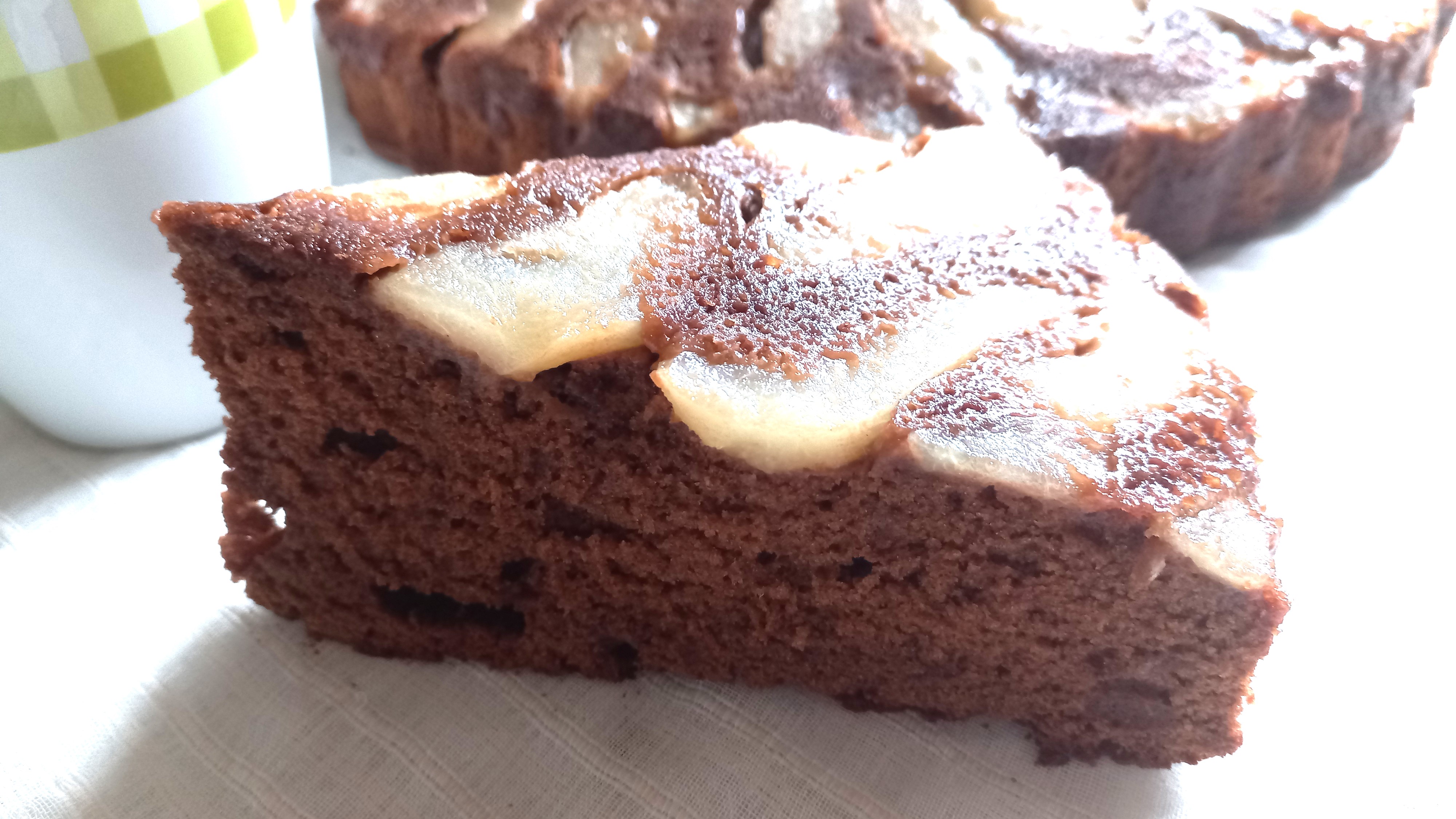 Gâteau renversé aux poires et au chocolat