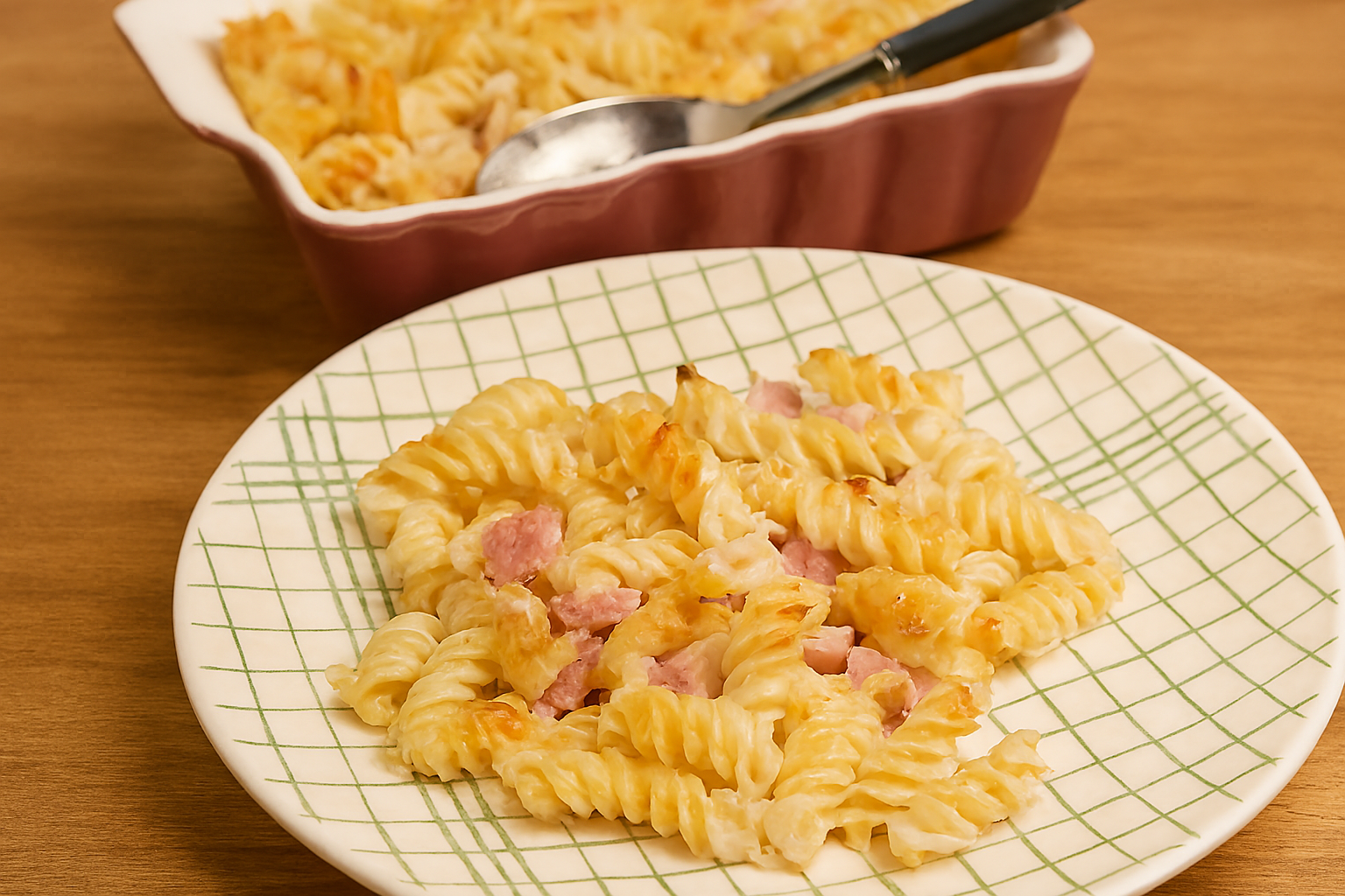 Gratin de torsades au jambon façon tartiflette