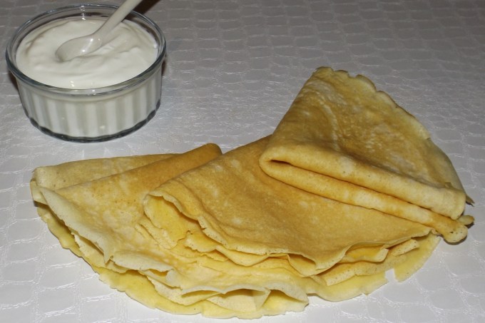 Crêpes sucrées à la vanille et au fromage blanc