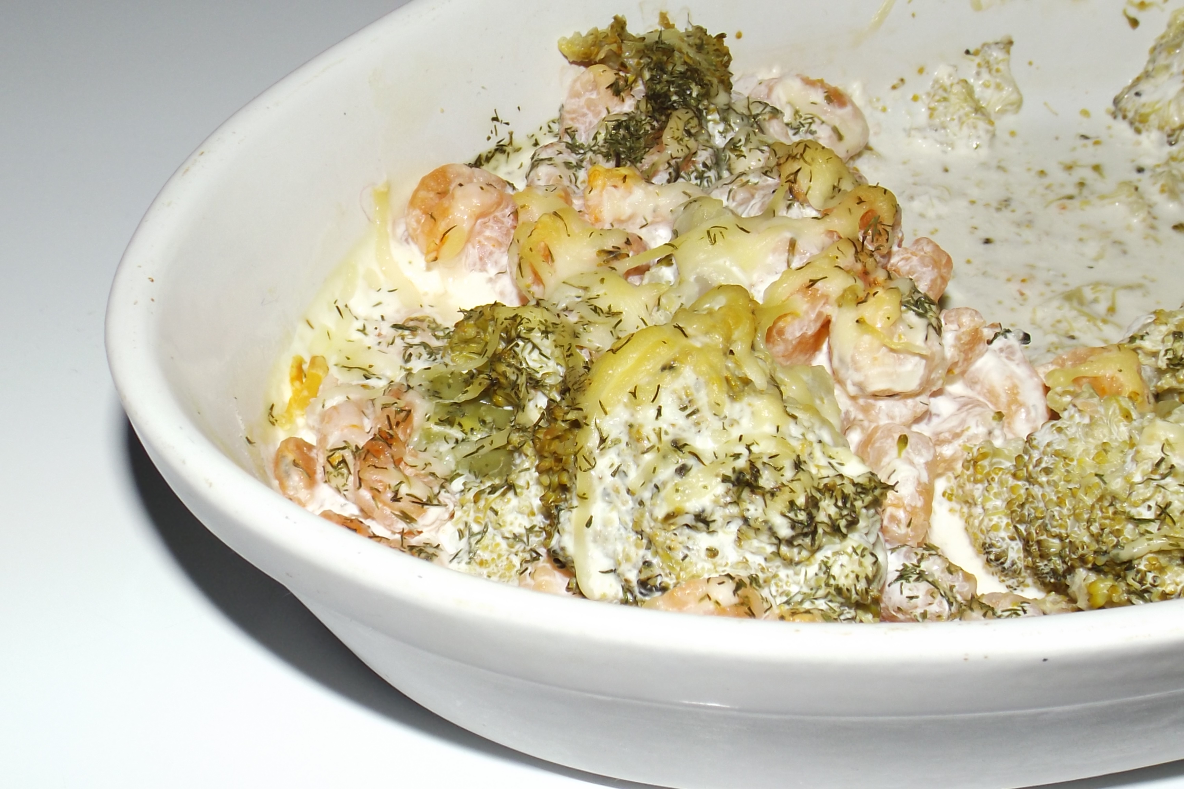 Gratin de brocolis et crevettes express – Recette saine et savoureuse