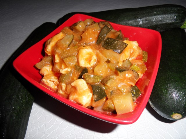 Poulet et courgette sauce aigre-douce (facile)