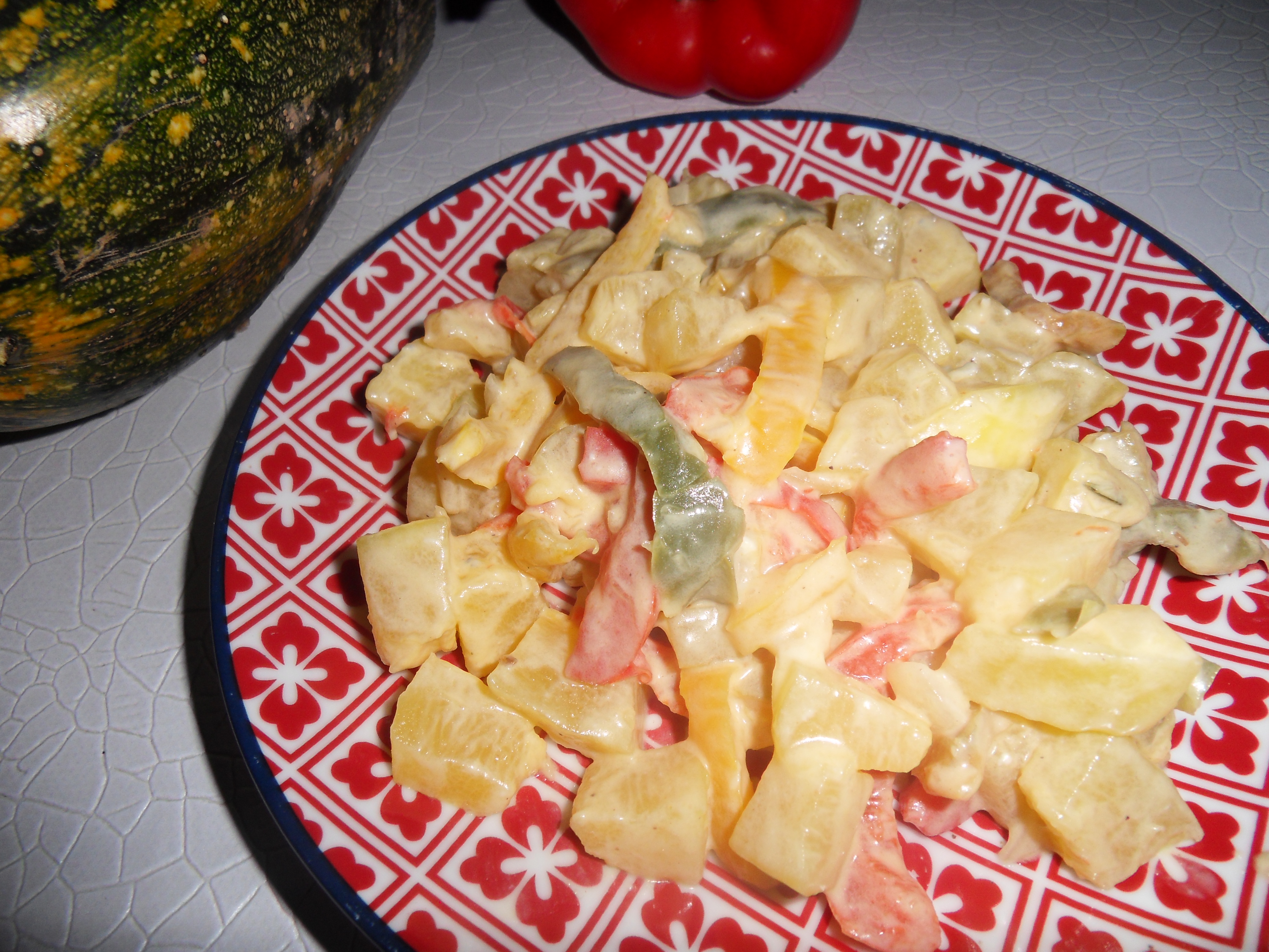 Poêlée de courgettes et de poivrons au gorgonzola