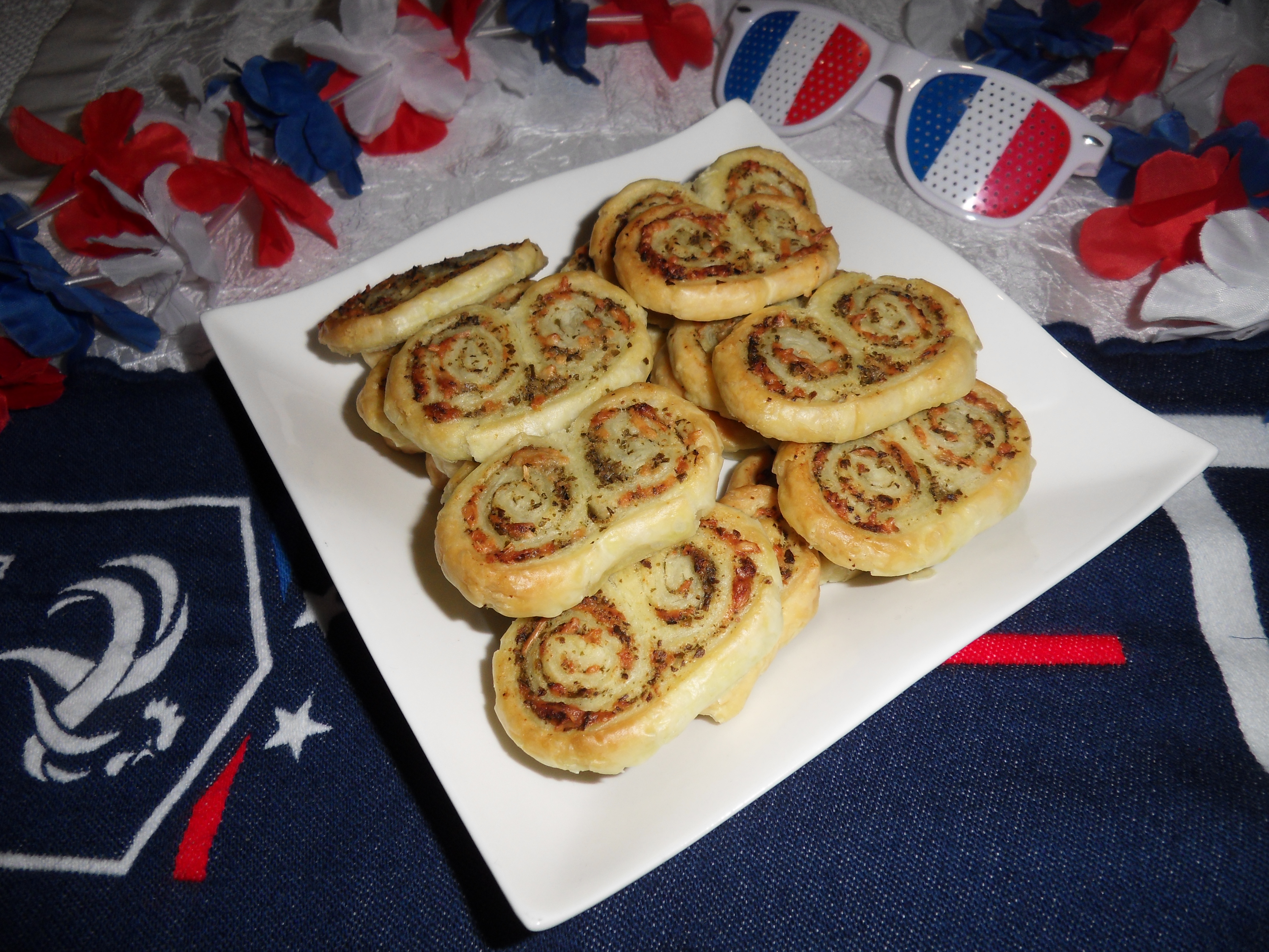 Palmiers apéritifs au pesto et au gruyère
