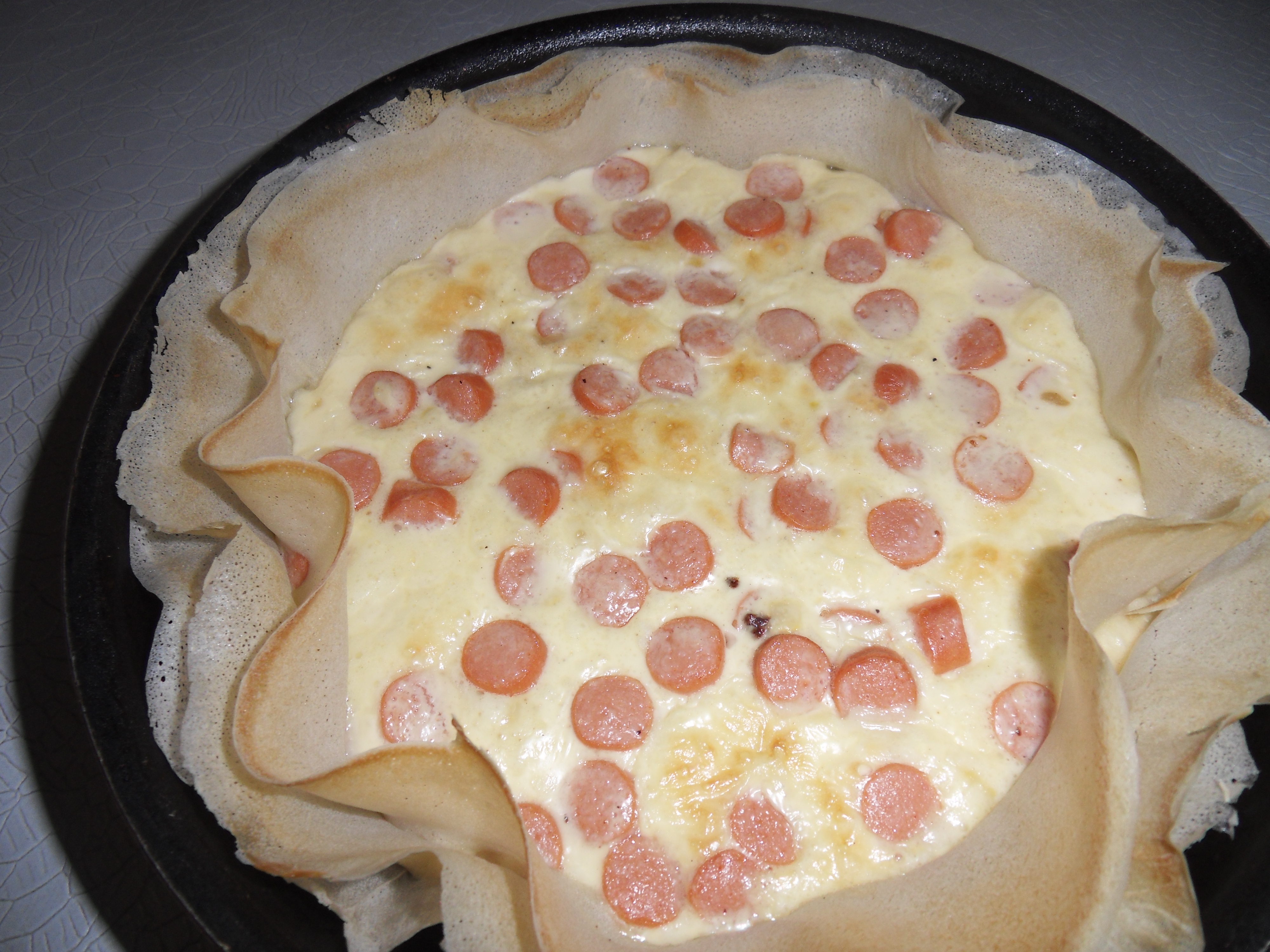 Tart&rsquo;brick aux knacki et au Pont-l&rsquo;évêque