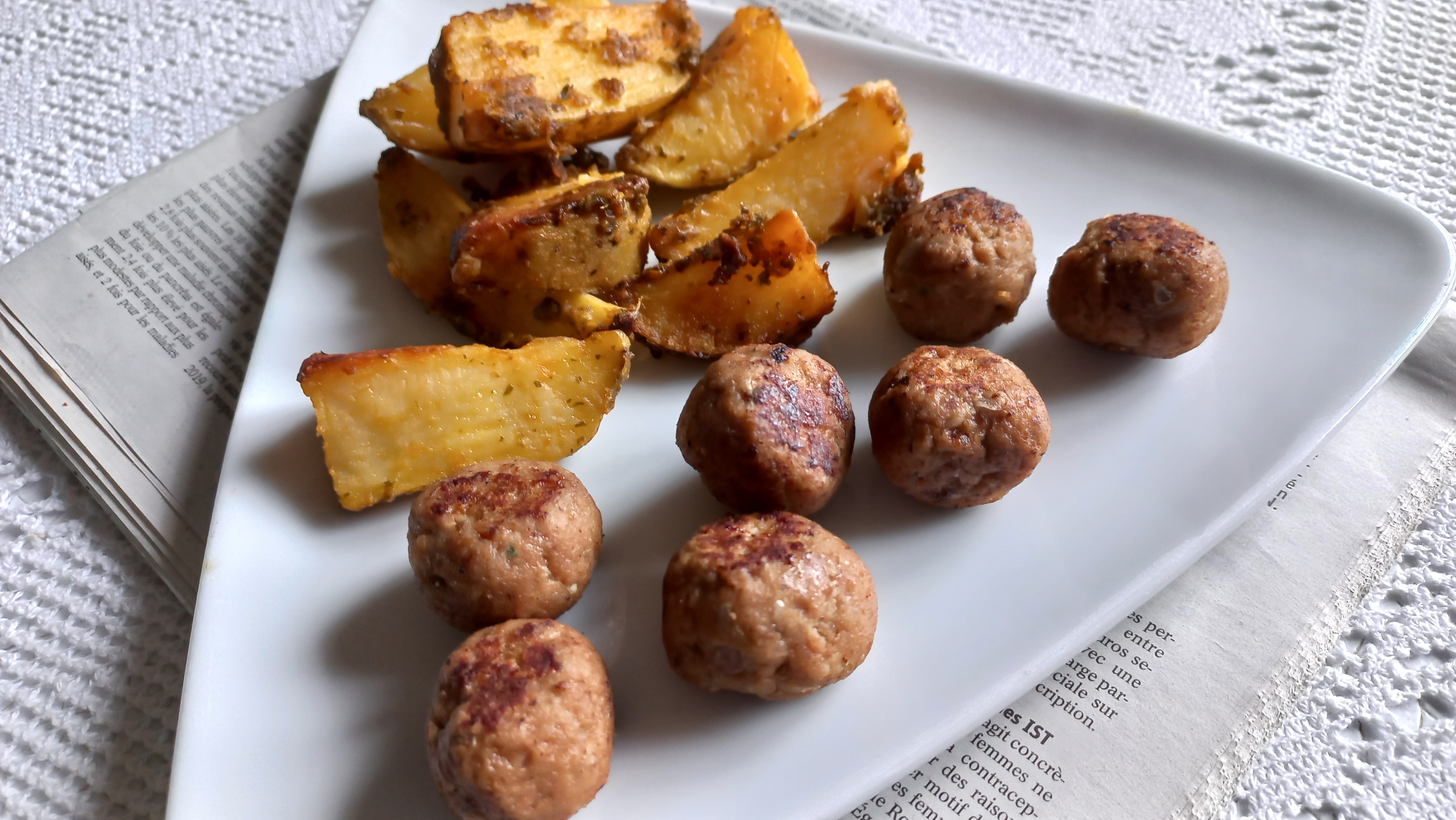 Beef ball et cheesy potatoes (avec ou sans Thermomix)