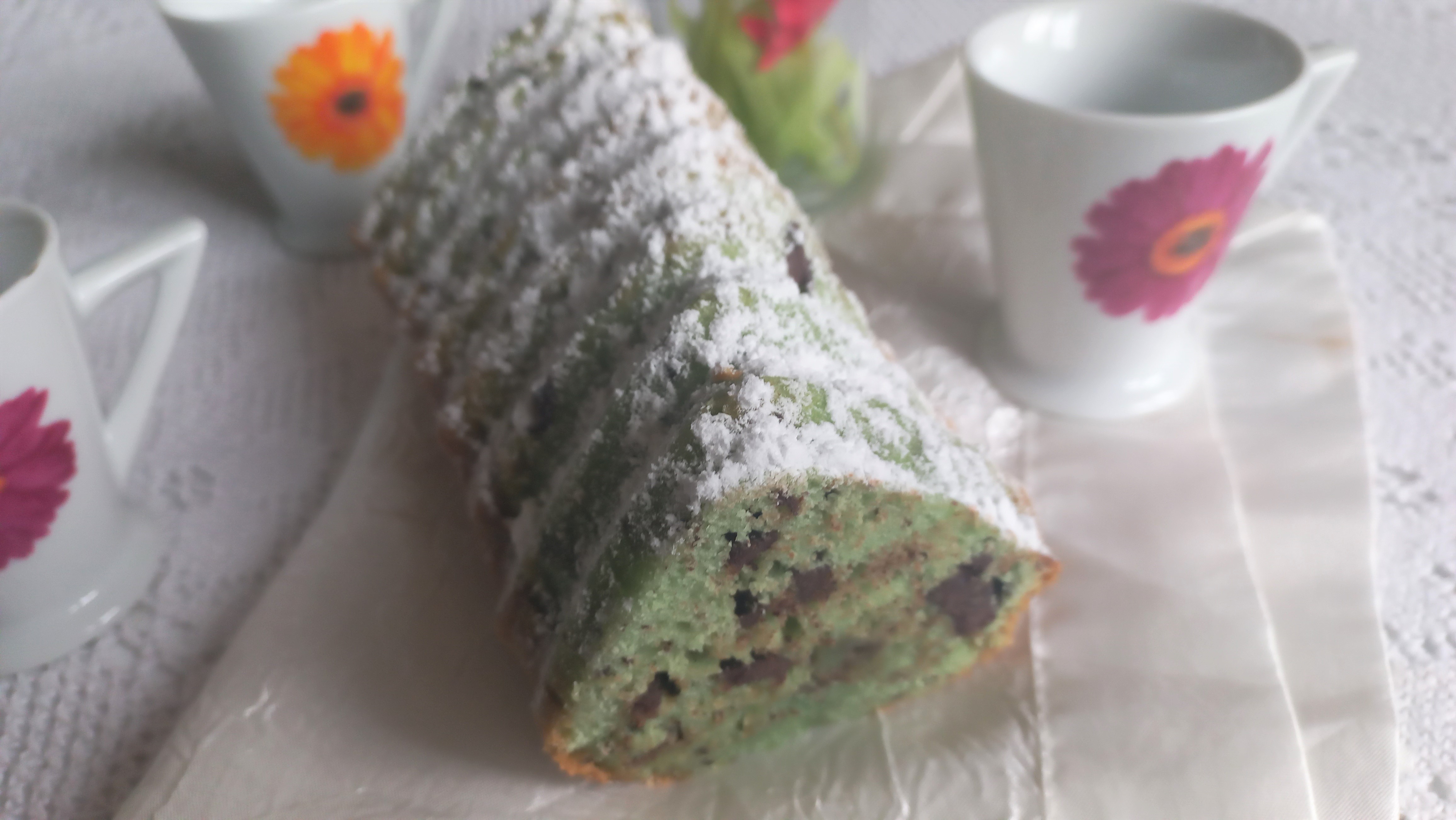 Cake pistache et pépites de chocolat