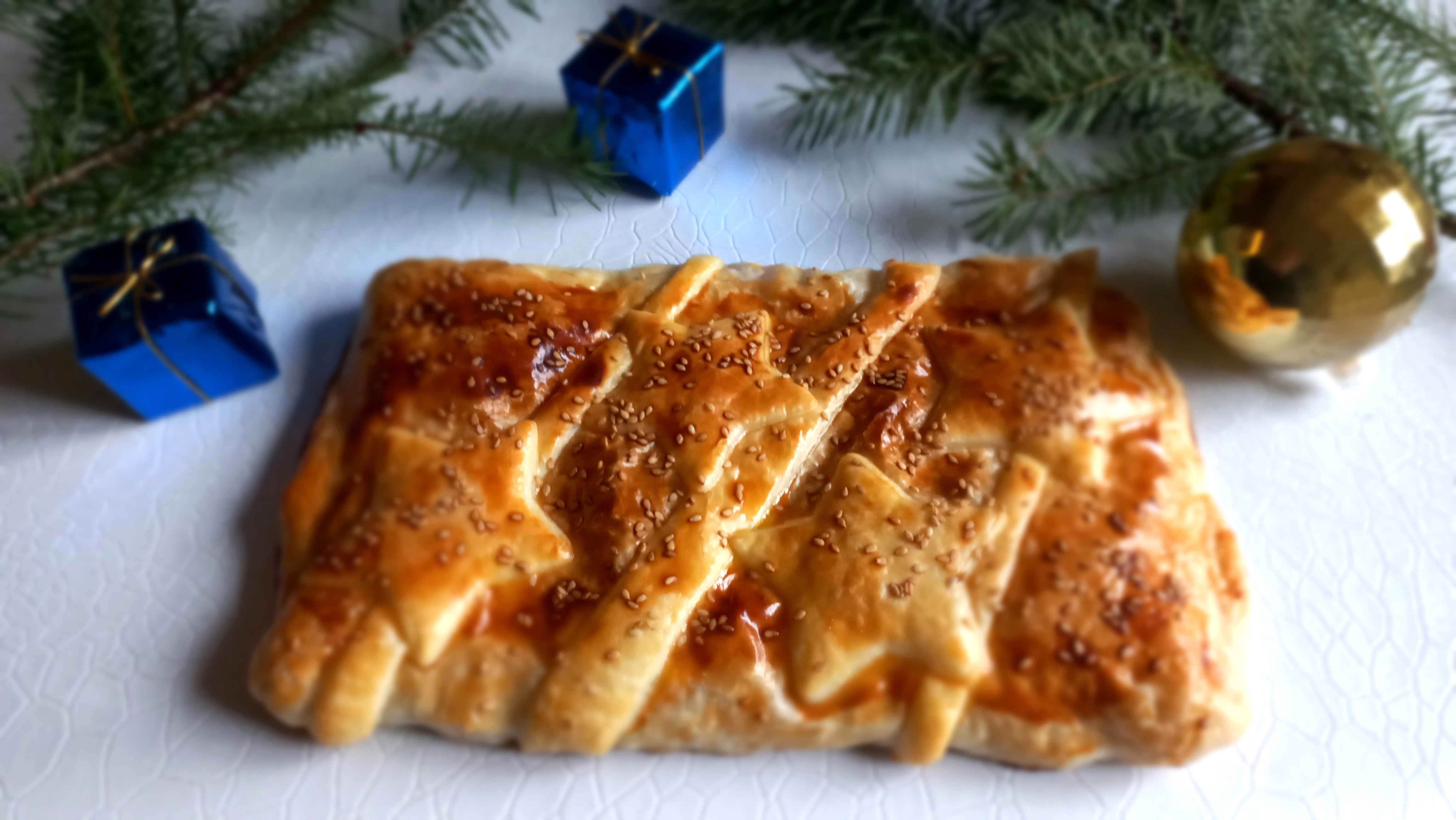 Feuilleté de Noël au bacon et au gorgonzola