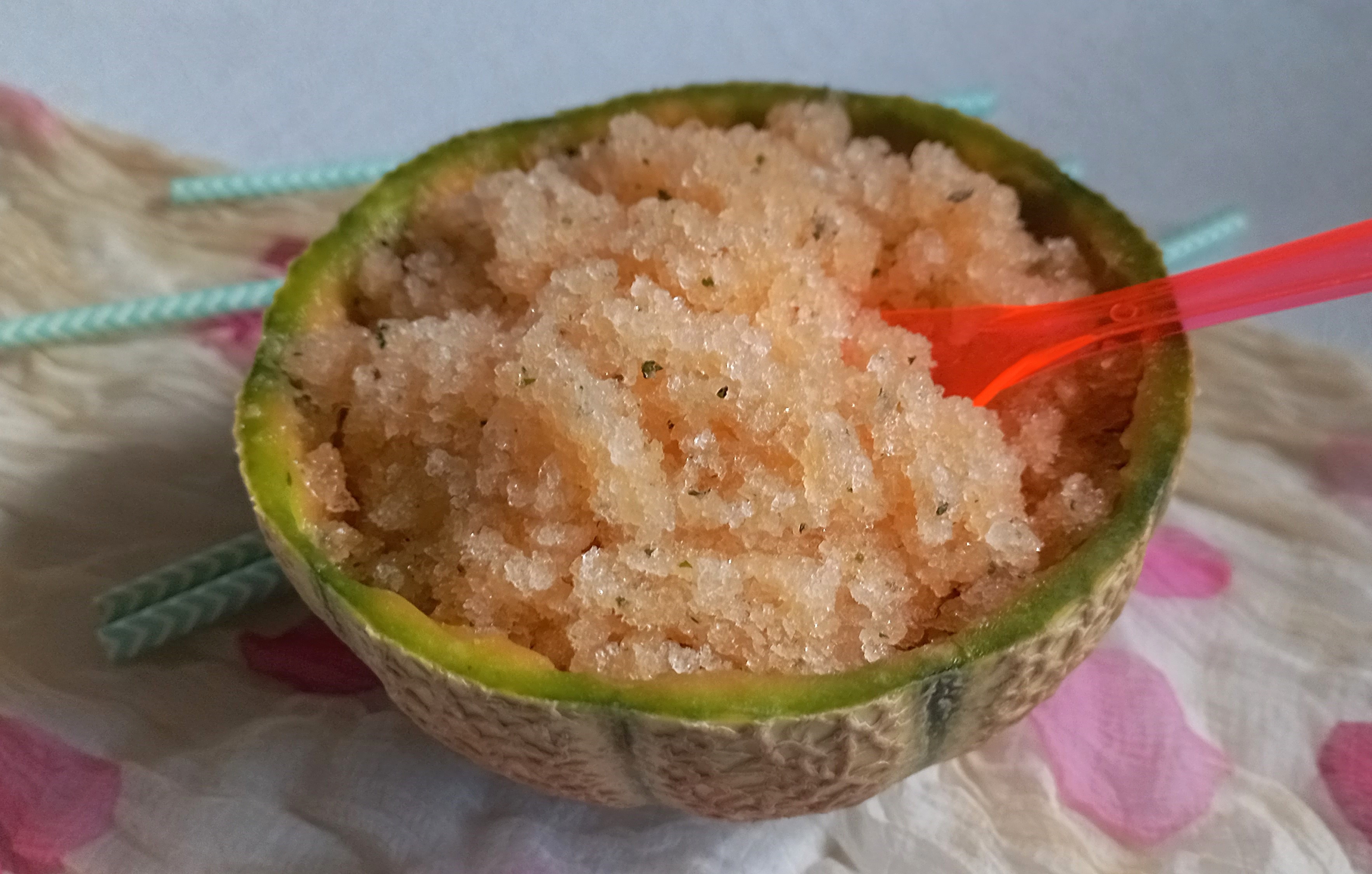 Granité rafraîchissant de melon à la menthe