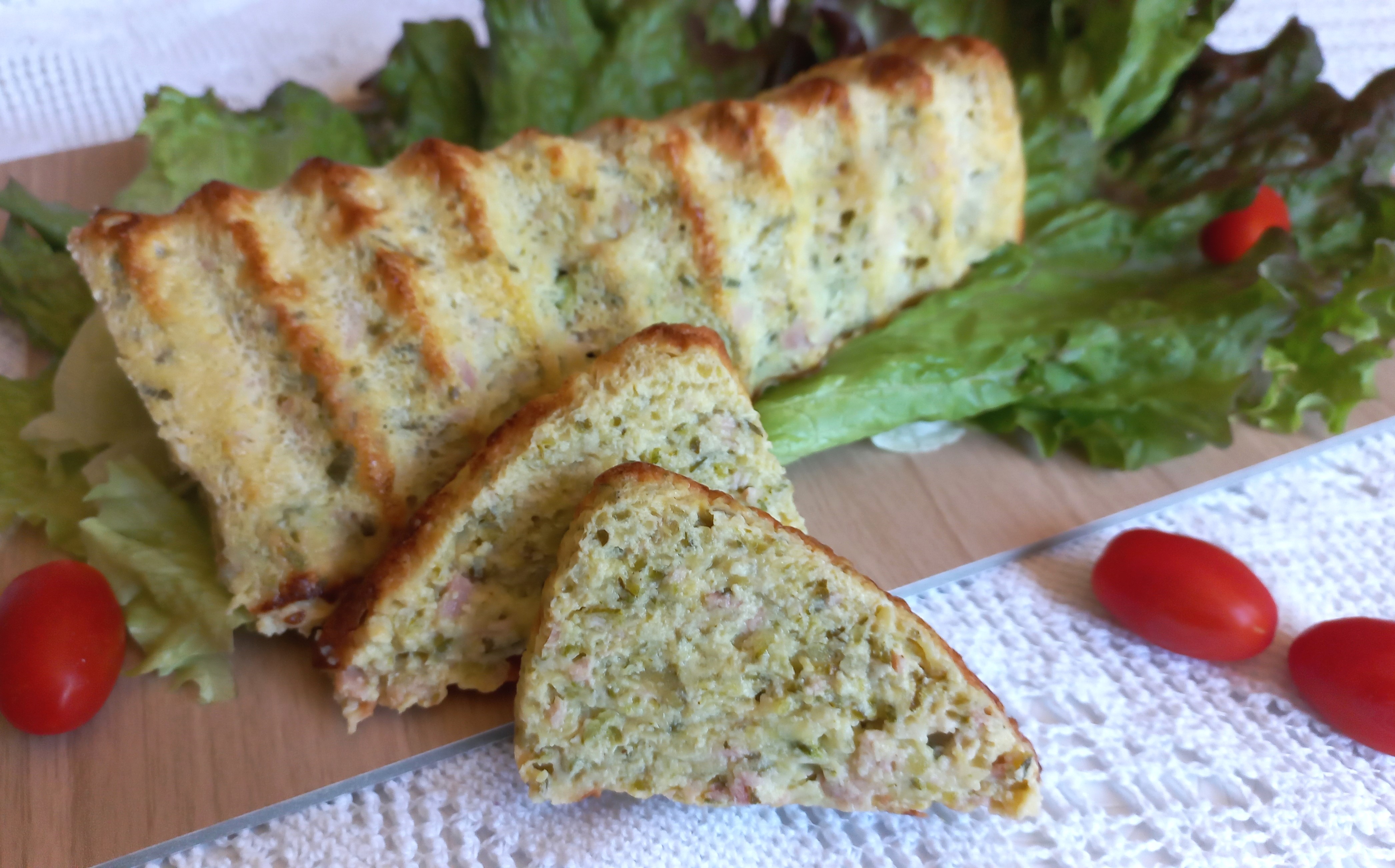Terrine de courgettes, au jambon et au munster