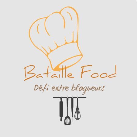 Bataille Food - Le logo du défi culinaire mensuel, ouvert à tous, qui réunit des passionnés de cuisine autour d'un thème commun.