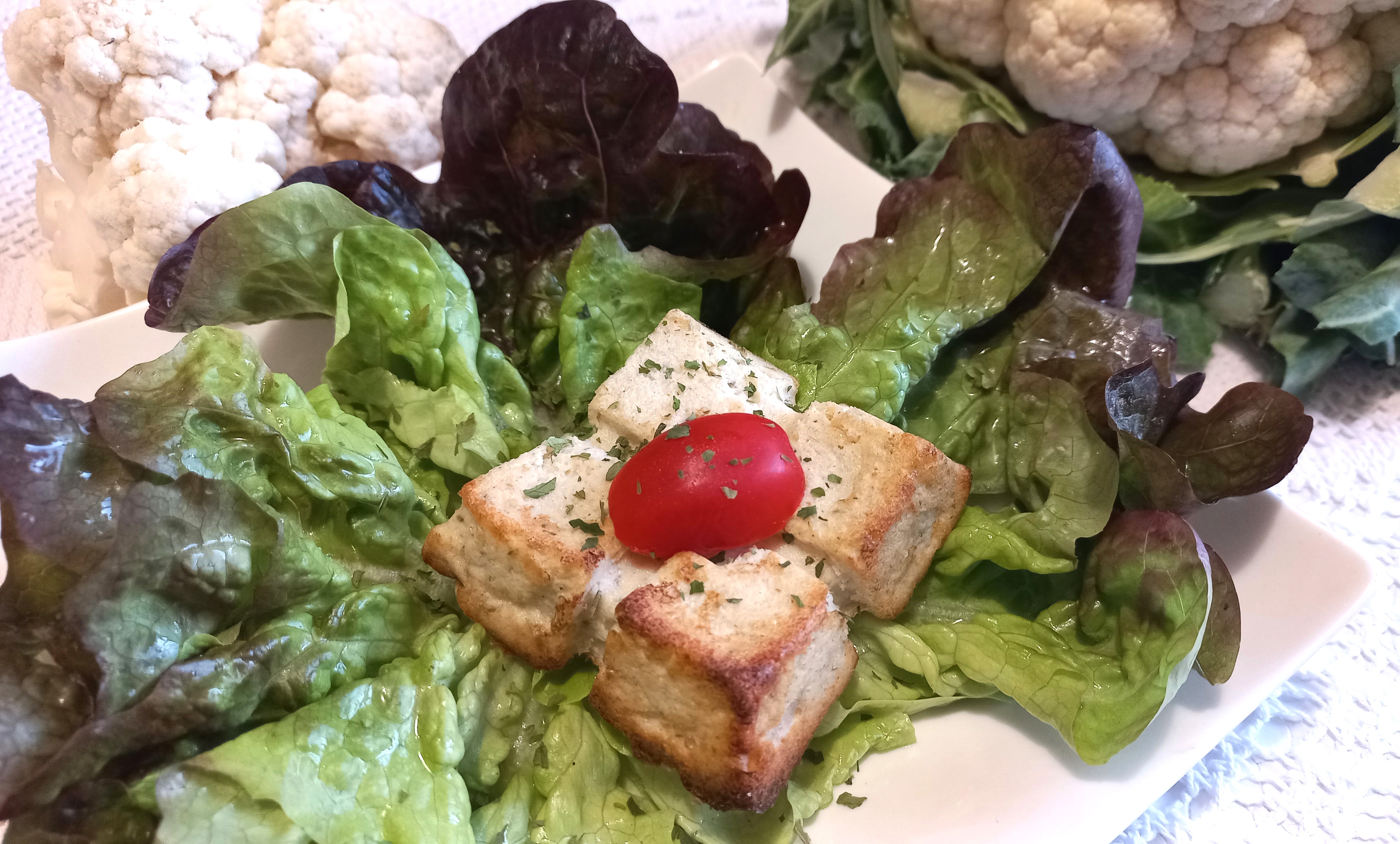 Carrés au chou-fleur, fromage blanc et parmesan