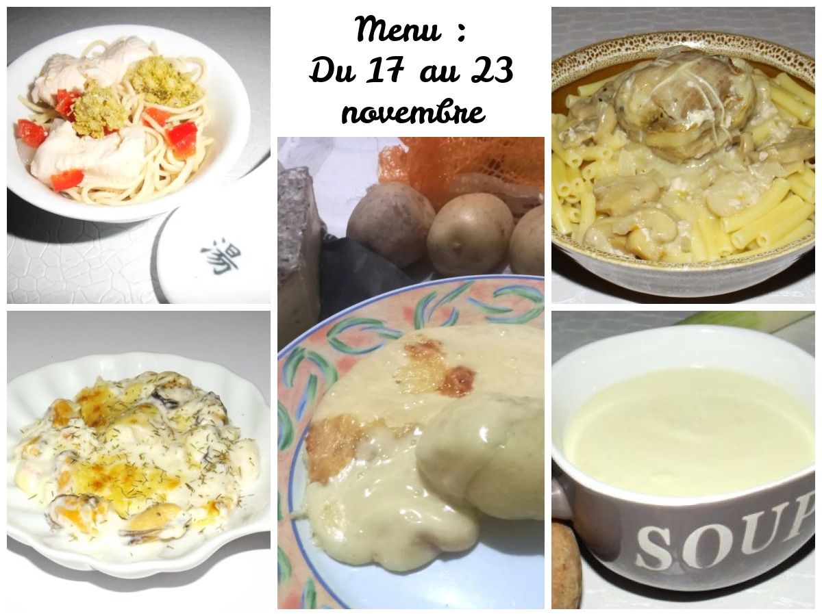 Menu de la semaine : du 17 au 23 novembre
