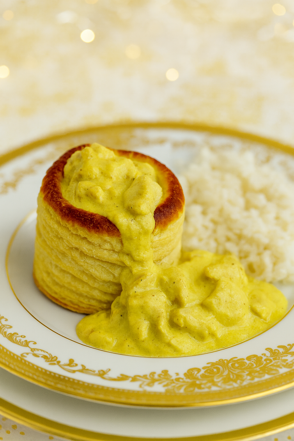 Recette de bouchées à la Reine au Poulet, Curry et Lait de Coco