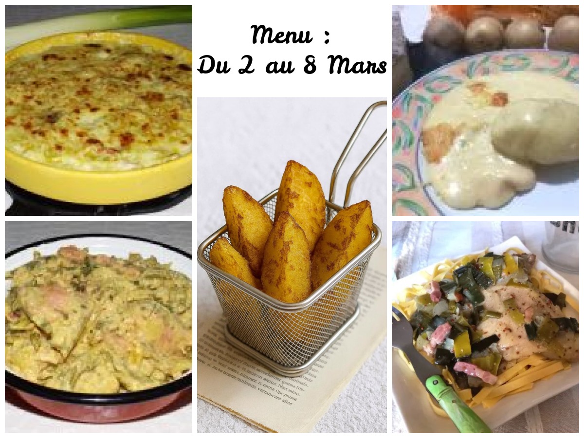 Menu de la Semaine du 2 au 8 Mars + PAUSE