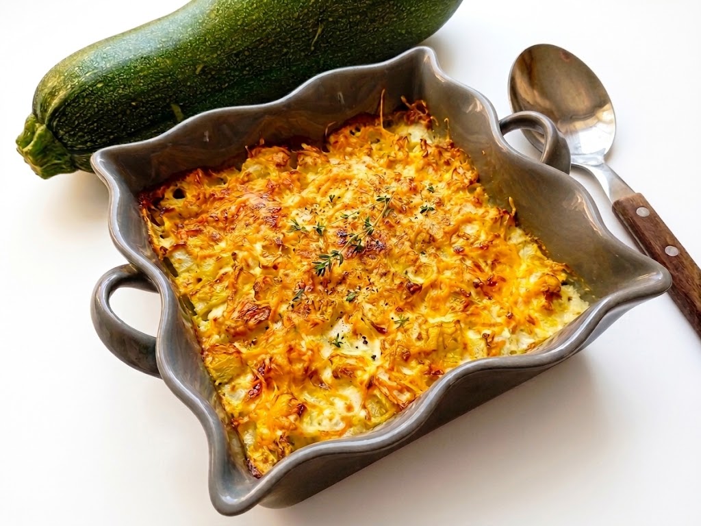Gratin de courgettes au fromage ail et fines herbes au Airfryer